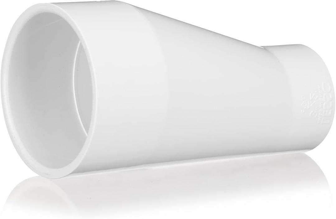 3" X 2" PVC Pipe Fitting Schedule 40 Compatible with 429-E Series Eccentric Reducer Coupling Suitable for High-flow Capacity, Plumbing, Irrigation, Pool, Spa, White