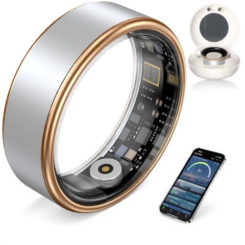 Smart Ring for Women & Men - Fitness Tracker with Heart Monitor, Sleep Tracker, Step Counter, Fitness Ring Compatible Android iOS, IP68 Waterproof Activity Trackers, 5-7 Day Battery