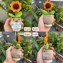 Positive Sunflower Crochet Doll - Emotional Support Crochet Gifts Inspirational Gift Motivational Flower Sunflower Gift For Women Men Friend Teacher Coworker Student Birthday Graduation Christmas