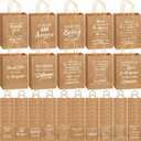 Engrowtic 100 Pcs Employee Appreciation Gift Bags Bulk Thank You Gifts Small Kraft Party Favor Paper Bags with Handles for Women Team Staff Coworker Teacher, 8.3 x 3.1 x 6(Brown)