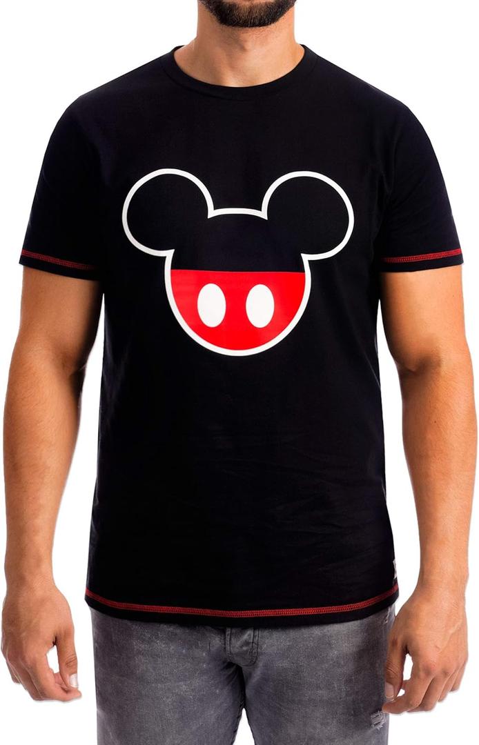 Disney Mens T-Shirt Mickey Mouse (XX-Large, Black)
