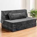 Cvortll Folding Sofa Bed, Convertible Sleeper Chair with Pillow, High Density Memory Foam Fold Out Couch, Foldable Mattress Futon Sofa for Living Room/Dorm/Guest Use/Apartment/Home Office Twin