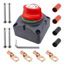 Ampper Battery Switch, 12-48 V Battery Power Cut Master Switch Disconnect Isolator with Lugs for Car, Vehicle, RV and Boat (On/Off Kit)