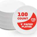 Hygloss Products 69109 Paper Plates (69109), 9", 100 Pcs
