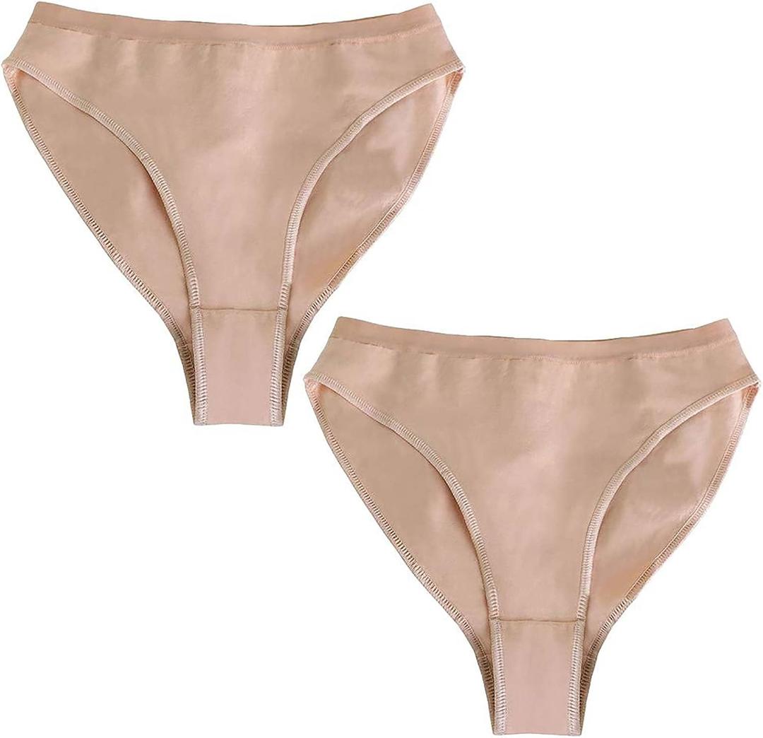 Daydance Girl's Women's Ballet Briefs Tan Cotton Seamless Dance Underwear for Gymnastics, Daily Life (4-6 Years)