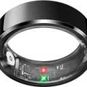 Smart Ring for Men Women, Fitness Tracker with Heart Rate/Blood Pressure/Blood Oxygen Monitor,Sleep Tracker,Pedometer,No Subscription, IP68 Waterproof Health Ring for iPhone&Android (Black, Size9)