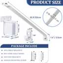 16inch Support Brackets for Wire Shelving Set, 4 Pcs Wire Shelf Brackets with 8 Wire Shelf Hooks and 4 End Bracket for Installation Wire Shelving Support Closet Wire Set