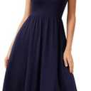 Sureple Summer Dresses for Women 2025 Casual Sweetheart-Neck Empire Waist Swing Aline Spaghetti Strap Dress with Pockets, M