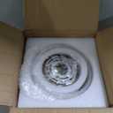 AUTELO 8.2” Milk Glass Ceiling Light, Gold Semi Flush Mount Ceiling Light, 8.19 Dia