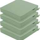 4 Pack Outdoor Chair Cushions 19 x 19 Inch Water Resistant Patio Chair Cushions with Tie 3 Year Color Fastness Thick Outdoor Seat Cushion for Garden Lawn Patio Furniture Sage Green