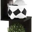 Furinno Rossi Wall Mount Floating Corner Shelf, 5-Tier Square , Espresso (5-Tier Corner Shelf - 7.8" x 7.8" x 48.8" - Single)