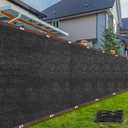 Windyun 3 x 100ft Wind Screen Privacy Fence Grey 150 GSM 88% Blockage with 100 Cable Zip Ties Heavy Duty Commercial Residential Netting Fence Cover for Outdoor Wall Garden Yard Backyard