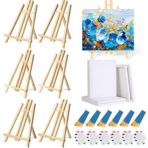 78 Pcs Painting Supplies with Easel+Canvas+Brushes +Paint Palettes,Sip and Paint Kit for Adults/Kids Couples Painting Kits Date Night,Painting Set for Class,Party,Couples,Home,Paint and Sip (12 Inch Set(78PCS))