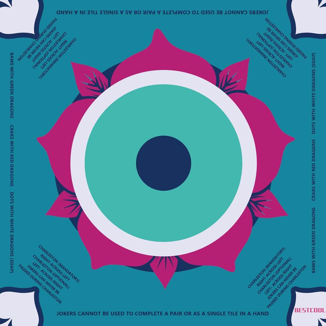 2025 chloroprene rubber mahjong mat (with rules) odorless, free of polycyclic aromatic hydrocarbons, wrinkle free American style mahjong mat, anti slip, noise reducing mahjong gift (31.5 in* 31.5 in)