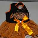 cyeollo Halloween Dog Dress Boo Cute Leopard Print Pumpkin Holiday Outfit Clothes Girl Party Tulle Dog Dresses for Small Dogs (Large)