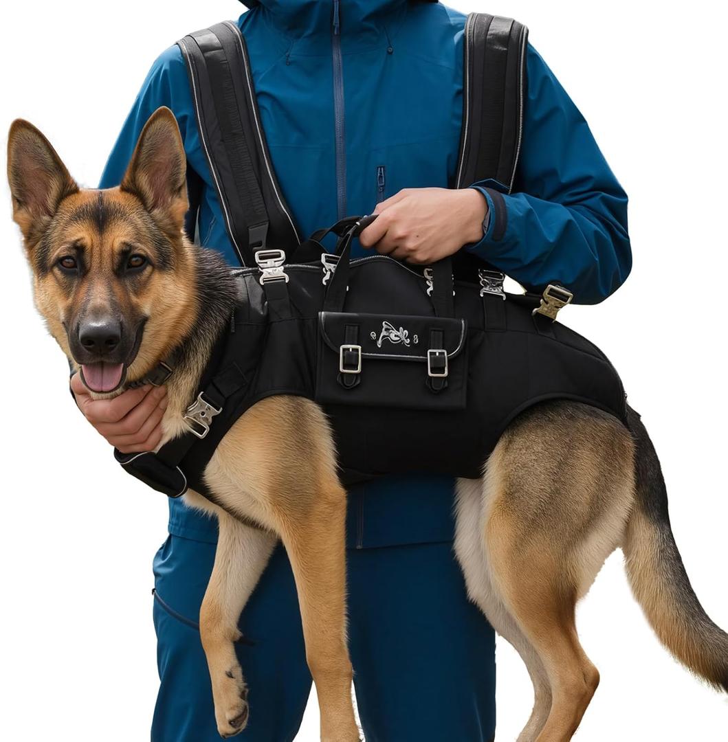 Dog Backpack Carrier - Spine-Friendly for Large Dogs(36-66lbs) Horizontal Design Dog Carrier with Adjustable Back Straps for Joint Injuries, Arthritis, Ideal for Stairs, Elderly Dogs(Size XXL)