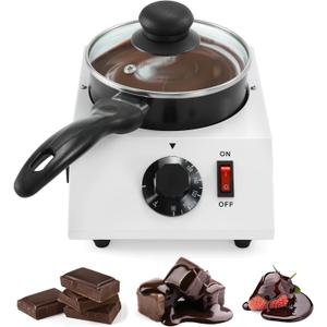 Dyna-Living Chocolate Melting Pot Chocolate Melter Pot 40W Chocolate Warmer for Melting Chocolate, Chocolate Tempering Machine for Home, Electric Chocolate Fountain Machine for Chocolate Melts (Single)