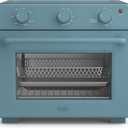 Bella Air Fry Toaster Oven, 7 Preset Cooking Options, Dishwasher-Safe EverGood Coated Trays Included, 60-Minute Auto Shutoff w Audible Timer, Power Indicator Light, 1700 Watt, Surf