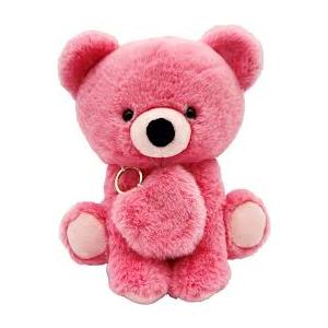 Holiday Home 10-Inch Plush Bear with Keychain - Pink