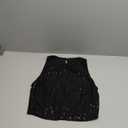 Milumia Women's Sparkly Sequin Crop Tank Top Sleveless Going Out Tops (Medium, Black)