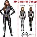 Skeleton Costume Women Womens Halloween Costumes Adult Skeleton Body Suits Women for Halloween Cosplay Role Play (Black, M)