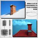 5 Pcs Pipe Cleaning Brush Set Sweep Brush with Flexible Rods 4 Stainless Steel Pipe Brushes Chimney Cleaning Kit with Standard End Fitting for Auto Parts, Bottles, Tubes, Hearth Fireplace