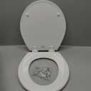 BEMIS 500EC 390 Toilet Seat with Easy Clean & Change Hinges, 1 Pack Round, Cotton White