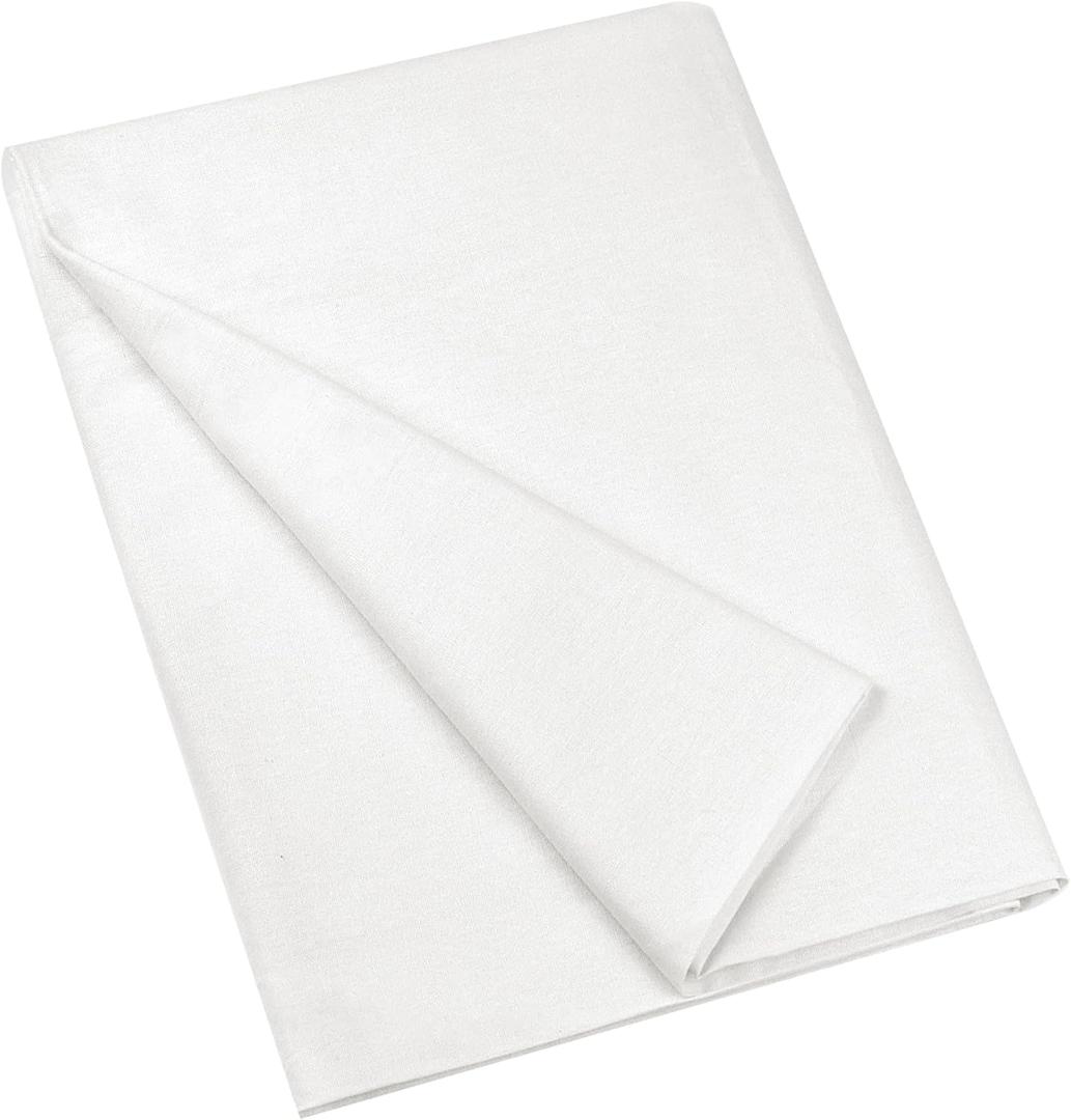 HOTGODEN Medium Weight 100% Cotton Muslin Fabric: 59 inch x 2 Yards Bleached Muslin Linen Fabric Material for Sewing Material Apparel Cloth 