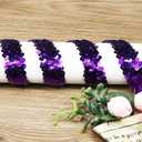 Length10 YardsWide 30mm/1.1 inch Purple Elastic Sequin Ribbon Trim for Sewing Dress Dance Costumes Headband Purple-30mm