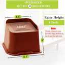 Bed Risers 1 inch, 2 inch, 3 inch, 4 inch, 6 inch, 8 inch Heavy Duty, Oversized Furniture Riser for Couch Sofa Table Chair Leg Frame Dorm, Support up to 6000 Lbs (Brown 4 Pack, 4 inch)