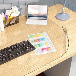 Clear Desk Mat, Desk Protector, Waterproof and Heat-Resistant PVC Round Edge Desk Pad with Non-Slip Backing, Suitable for Home and Office Multifunction Desk Mat, 16.93 x 23.62 Inches