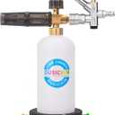 DUSICHIN Foam Cannon Snow Foam Lance Dual Ended Shift Valve For Pressure Washer, 5 Nozzle Tip Holder Dual Connector Wide Mouth Soap Cannon 5 Power Washer Sprayer Nozzles 1/4" Quick Connect Soap Cannon