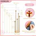 4 Pcs Gold Candelabra Centerpieces 5 Arm 42" Tall Metal Candle Holder Floor Candelabra Wedding Centerpieces Metal Candlestick Holders with Acrylic Removable Lampshade for Christmas Decoration