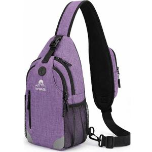 Sling Backpack for Women & Men, Crossbody Travel Bag with Water Bottle Holders, 17 Pockets, Quick-Access Phone Pocket, Hidden Security Pocket, Fits 11" Tablet, for Daily Carry, Travel, Theme Parks