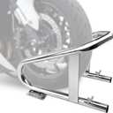 Portable Motorcycle Stand Wheel Chocks for Trailer Or Garage, Heavy Duty Motorcycle Wheel Chock Fits 5.5'' Wide Tires, Silver, 1 PC