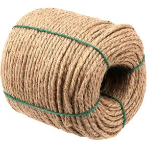 394 FT Natural Jute Rope, 6 MM Diameter Twisted Jute Rope Hemp Rope for Home Decoration and DIY Craft