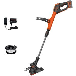 BLACK+DECKER 20V* MAX String Trimmer and Edger, EASYFEED Weed Wacker, 12 Inch Cutting Width, 2 Speed Control Weed Eater, (1) Battery and Charger Included (LSTE523)