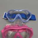 Aegend Kids Swim Goggles Snorkel Diving Mask for Kids Youth 3-15, Knitted Fabric Strap, Anti-Fog 180 Clear View (2 Pack-blue & Rose Red)