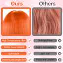 PLULON 6 Pack Orange Bob Wig with Heart Sunglasses and Hair Cap for Women, Colorful Cosplay Costume Neon Short Bob Wigs Funny Hairpieces Daily Bachelorette Halloween Costume Party Decorations