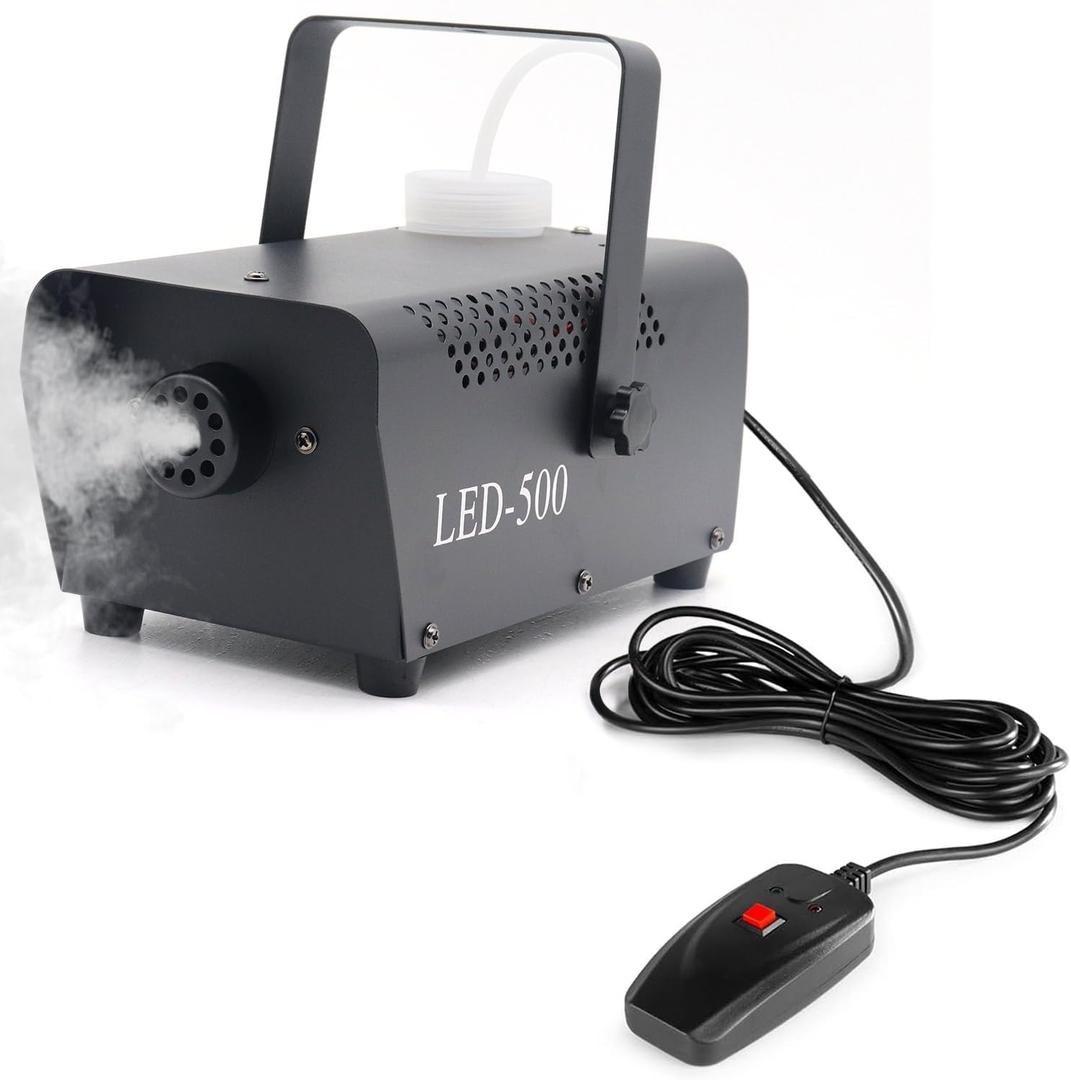 Fog Machine, 500W Smoke Machine with Wired Remote Control for Halloween, Party,DJ, Outdoor, Indoor and Stage Effect