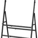 A-Frame Foldable Whiteboard Stand, Height and Width Adjustable, Mobile Stand with Wheels for All Heavy Duty Glass Blackboard, Chalkboard, Bulletin Board, Display Board, Drawing Board (Black)