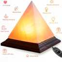Himalayan Pink Salt Pyramid Lamp 7 Inch Tall with Dimmer Switch, Handcrafted Natural Crystal Salt Lamp, Warm Yellow Glow Night Light for Bedroom, Office & Home Decor Gift