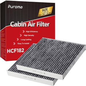 Puroma 2 Pack Cabin Air Filter with Activated Charcoal Layer Replacement for CP182, CF11182, Honda Civic, Clarity, CR-V, CR-Z, HR-V, Fit, Insight, Odyssey, Acura MDX, RDX, TLX, INTEGRA