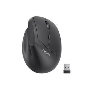 PHILIPS SPK7628 Ergonomic Mouse - Vertical Mouse with 800/ 1200/ 1600 Adjustable DPI, 6 Silent Buttons Design for S/ M Hands, Auto Power Saving, Light Weight, 2.4GHz Wireless Mouse for Laptop, Desktop, PC