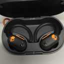 Skullcandy Push ANC Active Wireless Earbuds, Bluetooth Headphones, Noise Cancelling, 58 Hours Battery, Secure-Fit Over-Ear Hanger, Sweat and Waterproof, Microphone for iPhone Android - Black/Orange