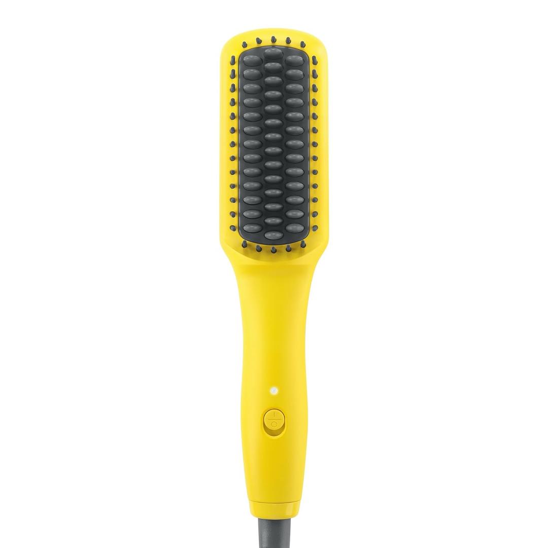 Drybar The Baby Brush Crush Mini Heated Straightening Brush, Corded Electric, Yellow