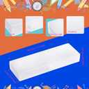Crtiin 50 Pcs Pencil Boxes Bulk Plastic Clear Pencil Case Box for School Bulk Storage with Hinged Lid for Students School Office Supplies Organization(7.17 x 2.36 x 0.94 Inch)