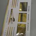 N9R 300PCS Gold Plastic Silverware, Heavy Duty Gold Plastic Cutlery Set Disposable Flatware Dinnerware, 100 Forks, 100 Spoons, 100 Knives, Perfect for Party, Wedding and Daily Use