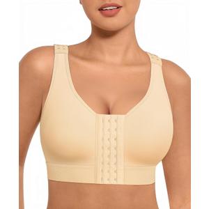 FeelinGirl Mastectomy Bras for Women Compression Post Op Surgery Bra Front Closure Surgical Recovery Everyday Bra (Medium, Skin)