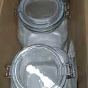 1.1 Gallon Large Glass Food Storage Jars with Airtight Lids,Set of 2 Square Wide Mouth Airtight Glass Storage Container,135oz Kitchen Mason Jar with Measurement Mark,for Flour Sugar Canning.